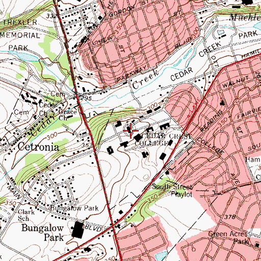 Topographic Map of The Administration Building, PA