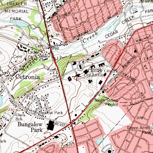 Topographic Map of The Miller Family Building, PA