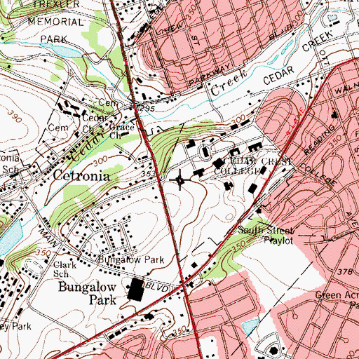 Topographic Map of The Rodale Aquatic Center for Civic Health, PA