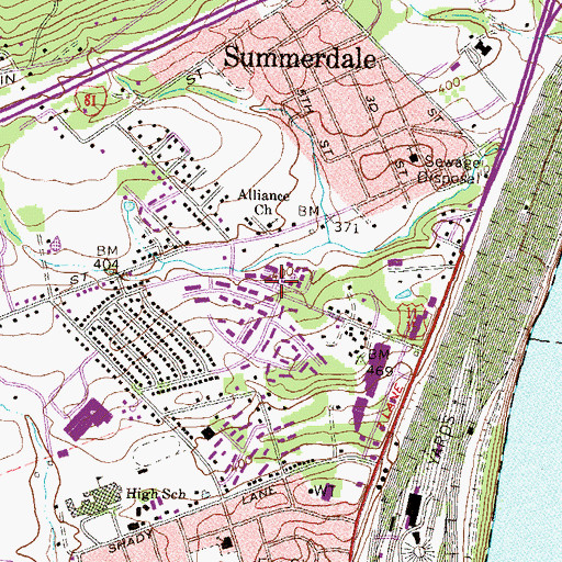 Topographic Map of Charles T Jones Library, PA