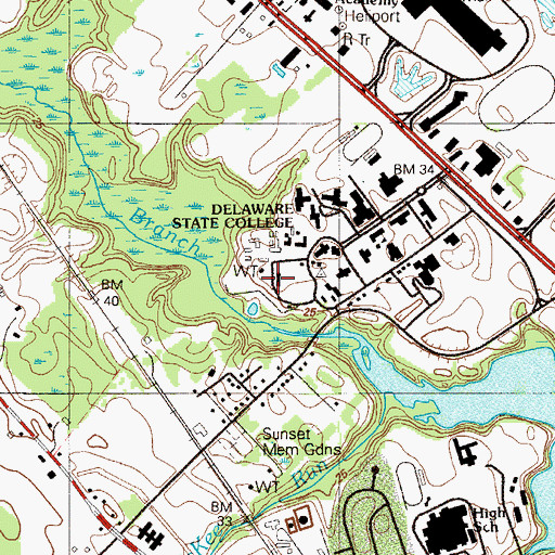 Topographic Map of Delaware State University Claude Phillips Herbarium, DE