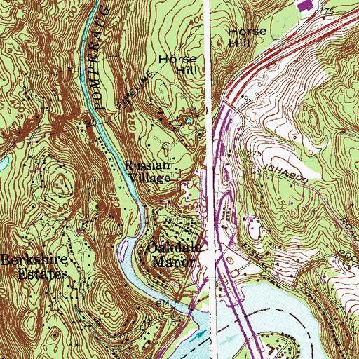Topographic Map of Russian Village, CT
