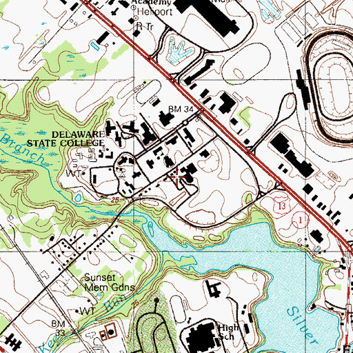 Topographic Map of Bank of America Building, DE