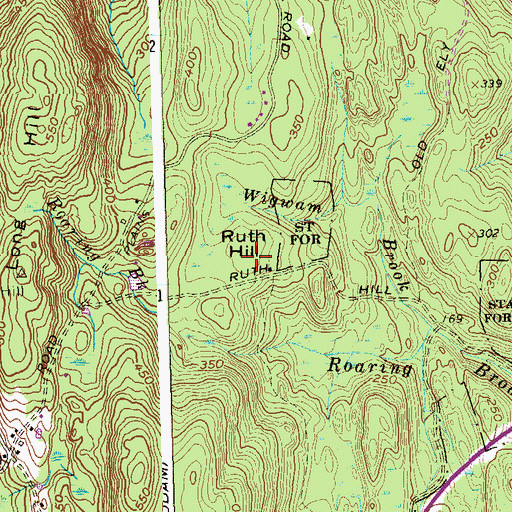 Topographic Map of Ruth Hill, CT
