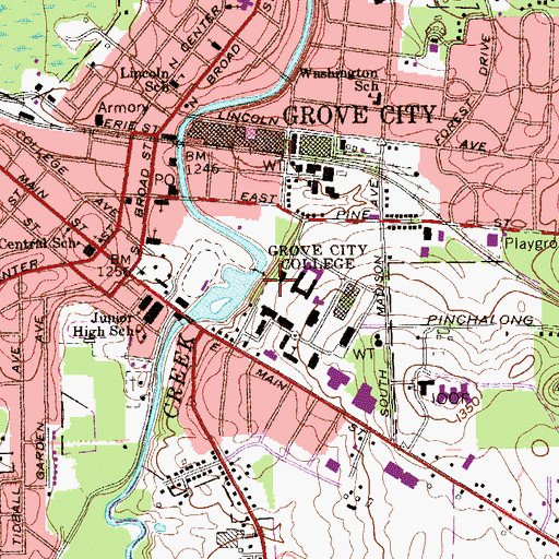 Topographic Map of Harbison Chapel, PA