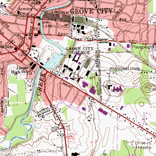 Topographic Map of Henry Buhl Library, PA