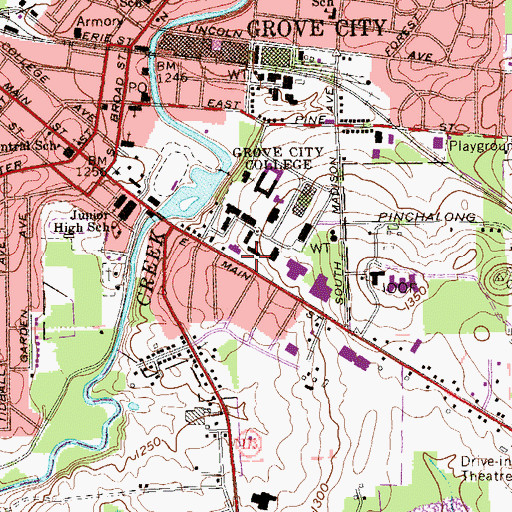 Topographic Map of Hopeman Hall, PA