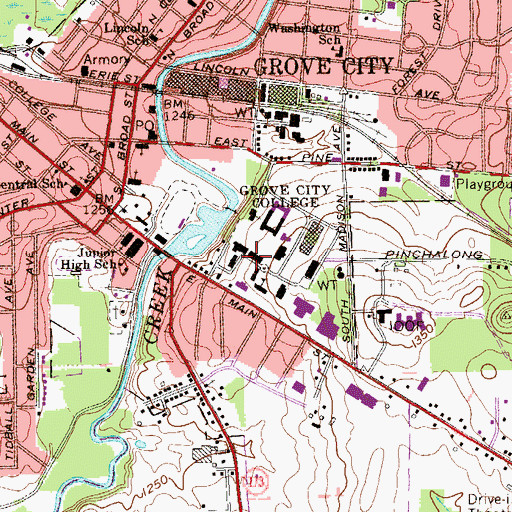 Topographic Map of Issac C Ketier Dormitory, PA