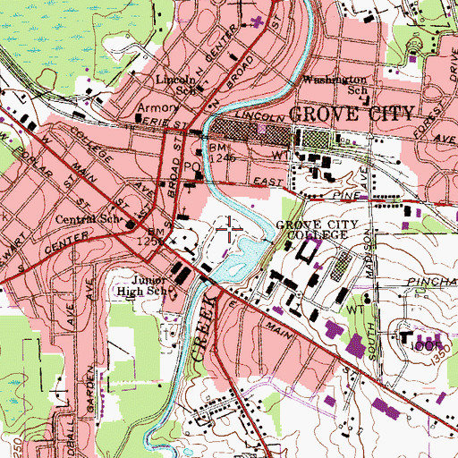 Topographic Map of Phillips Field House, PA