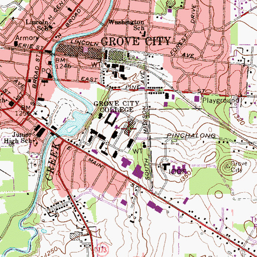 Topographic Map of Physical Learning Center, PA