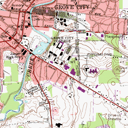 Topographic Map of Weir C Ketler Technology Learning Center, PA