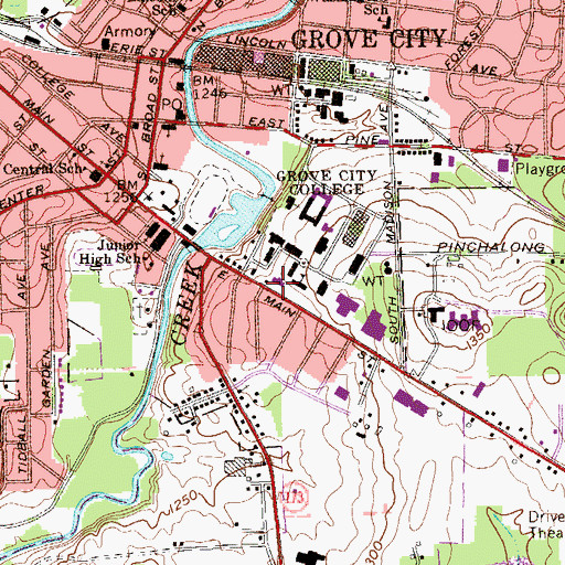 Topographic Map of Zerbe Health Center, PA