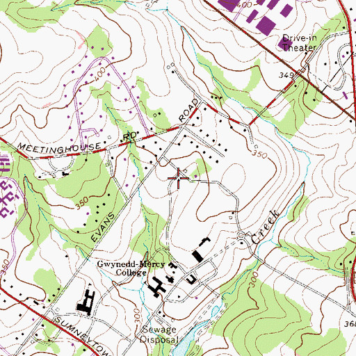 Topographic Map of Annunciation Hall, PA