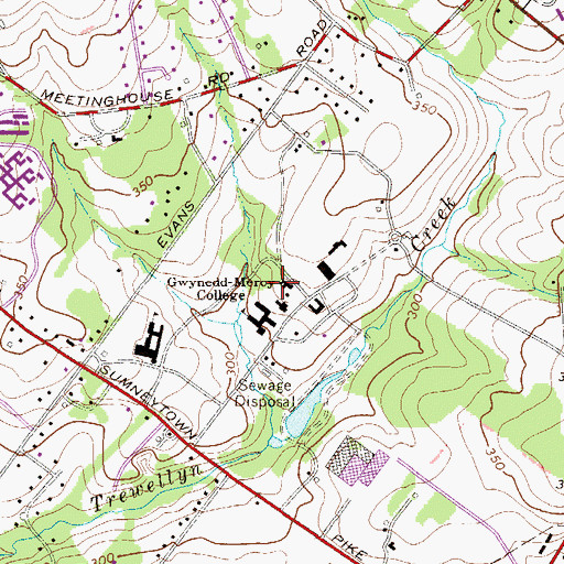 Topographic Map of Assumption Hall, PA