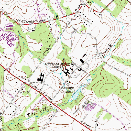 Topographic Map of Connelly Faculty Center, PA