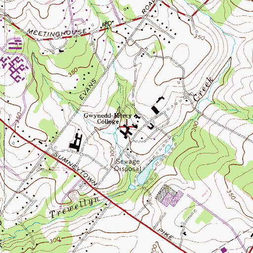 Topographic Map of Fatima Hall, PA