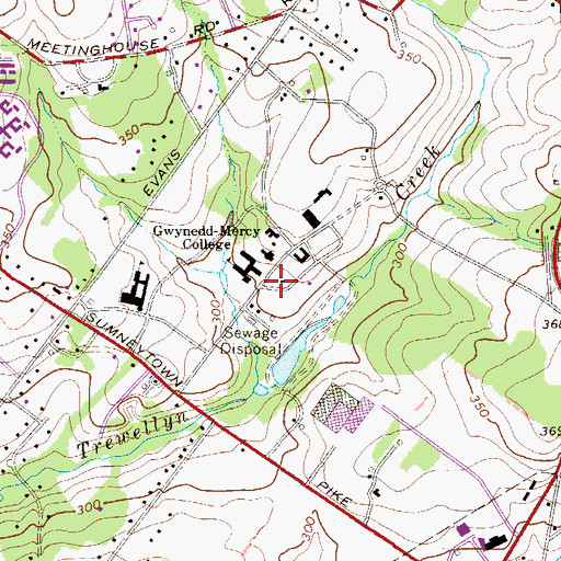 Topographic Map of Gustav Martin Hall, PA