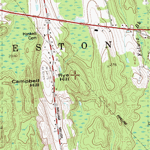 Topographic Map of Rye Hill, CT