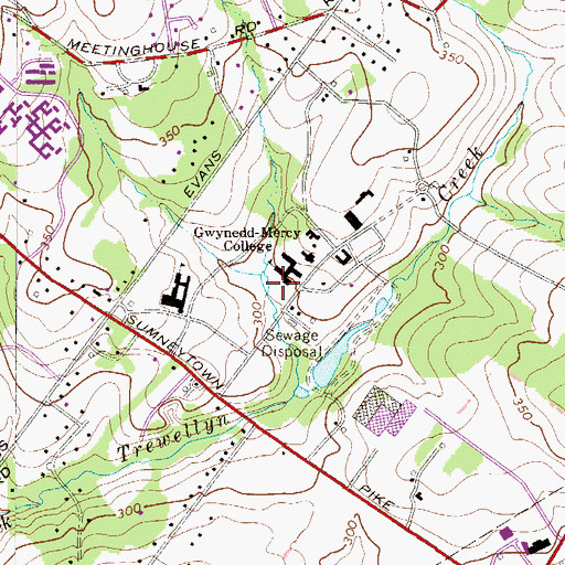 Topographic Map of Julia Ball Auditorium and Lobby, PA