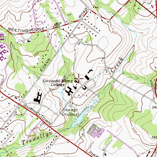 Topographic Map of Lady Garden, PA