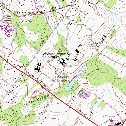 Topographic Map of McAuley Center, PA