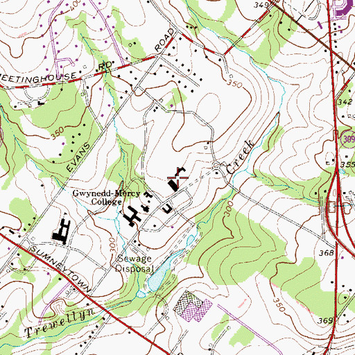 Topographic Map of Residence Hall Complex, PA