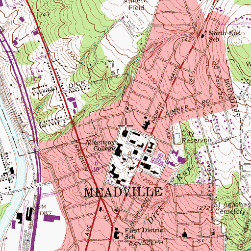 Topographic Map of Doane Hall of Chemistry, PA