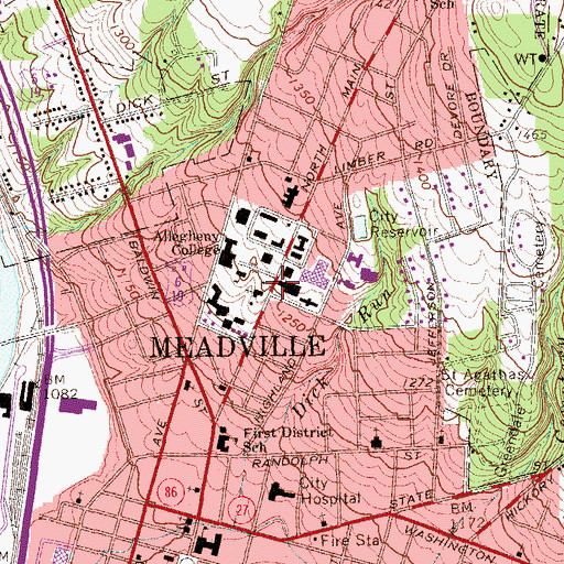 Topographic Map of Montgomery Gym, PA