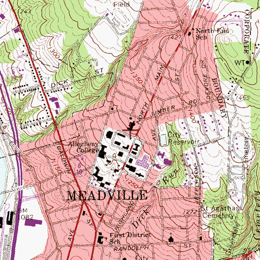 Topographic Map of Oddfellows Building, PA