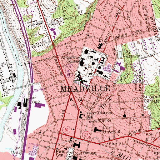Topographic Map of Schultz Banquet Hall, PA