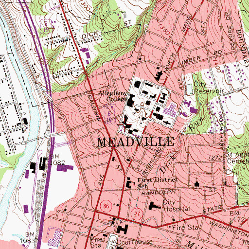 Topographic Map of Winslow Health Center, PA