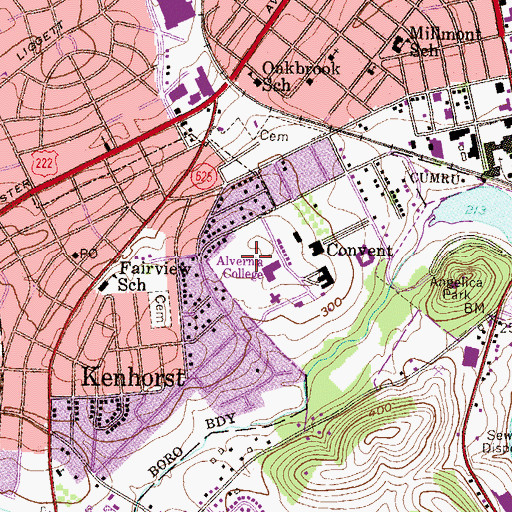 Topographic Map of Business and Education Building, PA