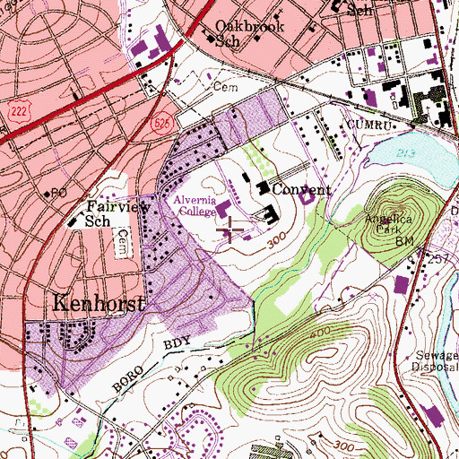 Topographic Map of Veronica Hall, PA