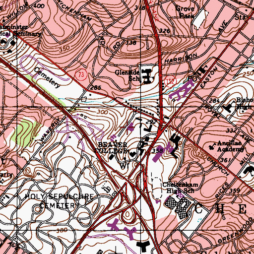 Topographic Map of Boyer Hall of Science, PA