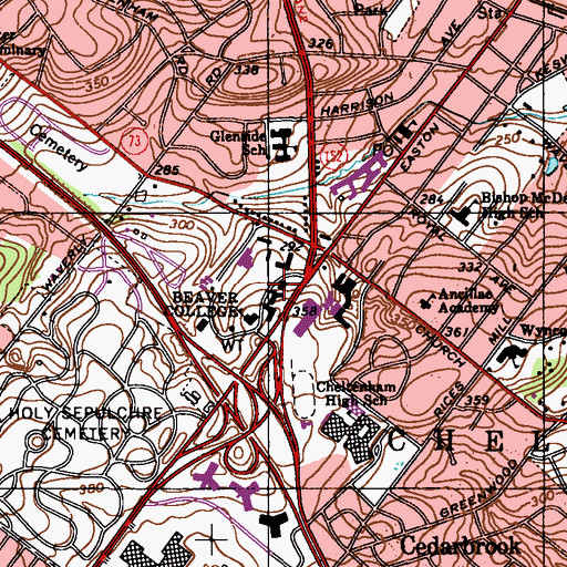 Topographic Map of Dining Complex, PA