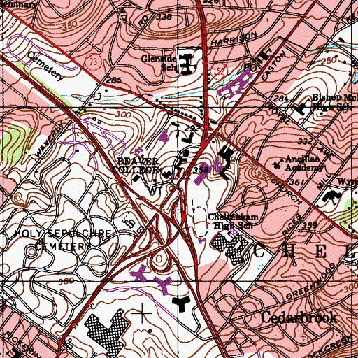 Topographic Map of Kistler Hall, PA