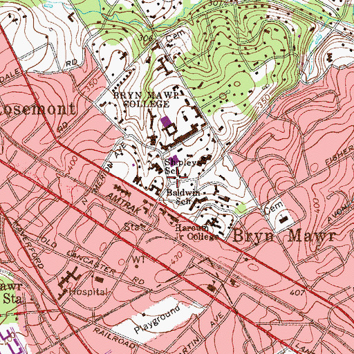 Topographic Map of Arnecliff Fine Arts Center, PA
