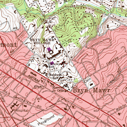 Topographic Map of Eleanor Donnelley Erdman Hall, PA