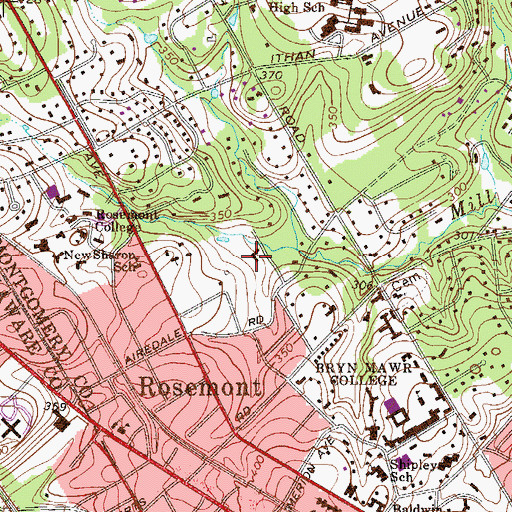 Topographic Map of Graduate School of Social Work and Social Research Building, PA