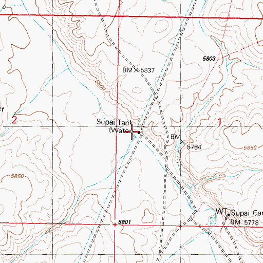 Topographic Map of Supai Tank, AZ