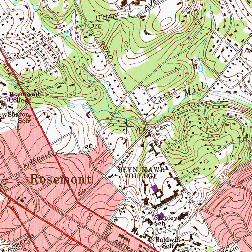 Topographic Map of Jane Batten House, PA