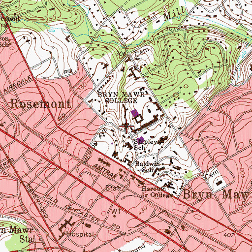 Topographic Map of Marjorie Walter Goodhart Theater, PA