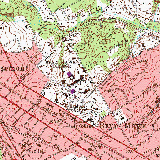 Topographic Map of Pembroke East and West, PA