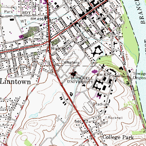 Topographic Map of Davis Gymnasium, PA