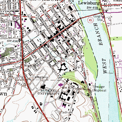 Topographic Map of Leiser House, PA