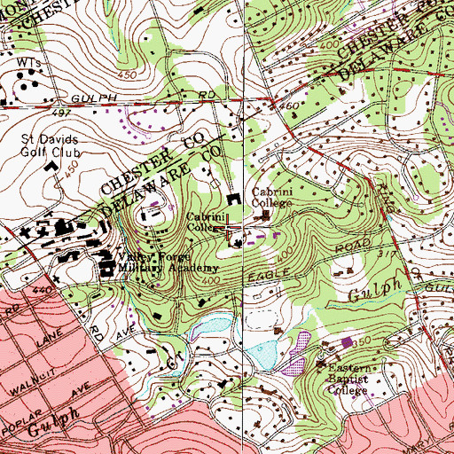 Topographic Map of Bruckmann Chapel of Saint Joseph, PA