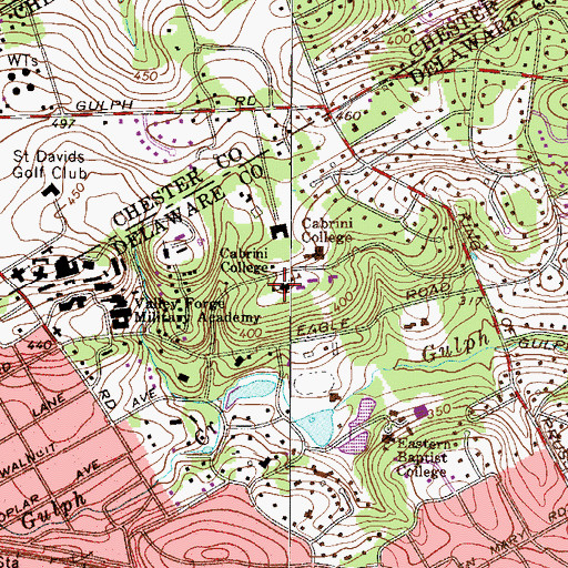 Topographic Map of The Mansion, PA