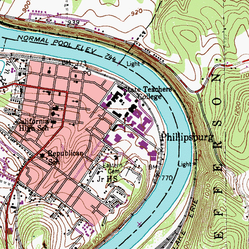 Topographic Map of Clyde Hall, PA
