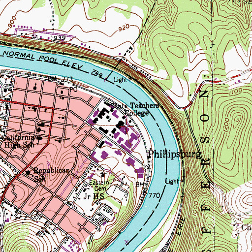 Topographic Map of Coover Annex, PA