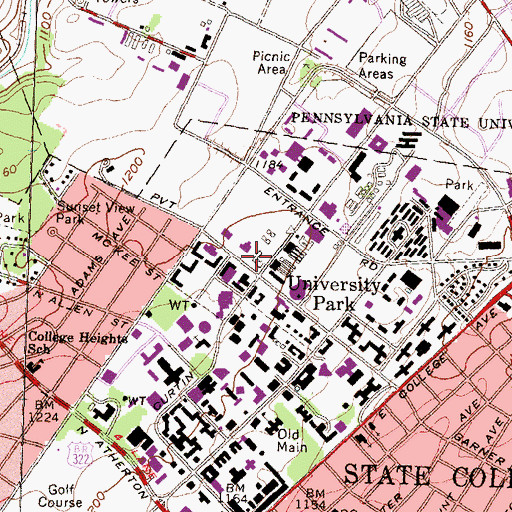 Topographic Map of Agricultural Administration, PA